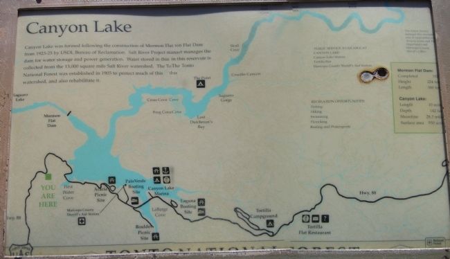 Canyon Lake Marker image. Click for full size.