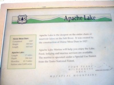 Apache Lake Marker. Click for full size. Apache Lake Marker image. Click for full size.