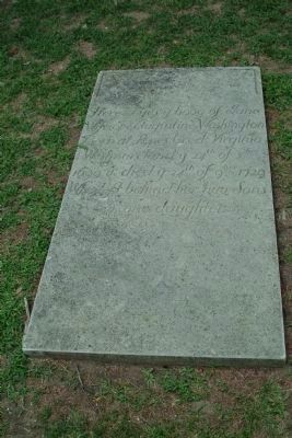 Here lyes y body of Jane Wife of Augustine Washington image. Click for full size.