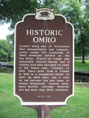 Historic Omro Marker. Click for full size. Historic Omro Marker image. Click for full size.