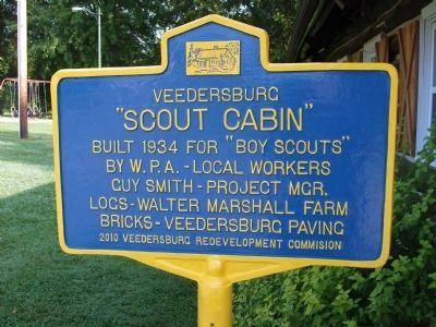 Veedersburg " Scout Cabin " Marker. Click for full size. Veedersburg " Scout Cabin " Marker image. Click for full size.