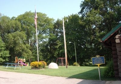 West of the Veedersburg " Scout Cabin " and the Marker. Click for full size. West of the Veedersburg " Scout Cabin " and the Marker image. Click for full size.