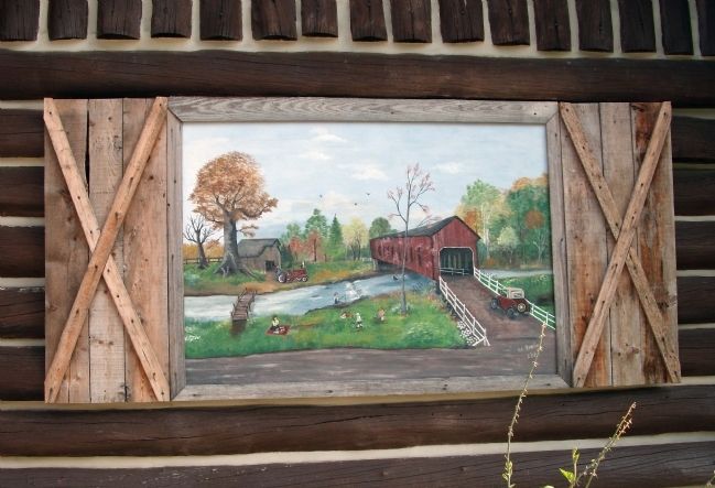 Front of Veedersburg " Scout Cabin " - - Mural. Click for full size. Front of Veedersburg " Scout Cabin " - - Mural image. Click for full size.