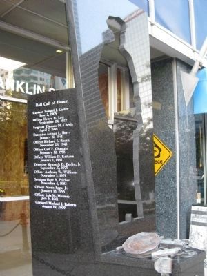 Tampa Police Fallen Officers Memorial, left panel image. Click for full size.