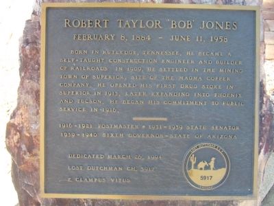 Robert Taylor 'Bob' Jones Marker. Click for full size. Robert Taylor 'Bob' Jones Marker image. Click for full size.