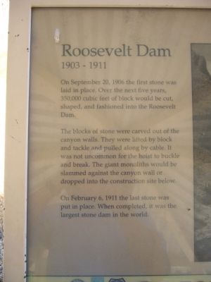 Roosevelt Dam Marker image. Click for full size.