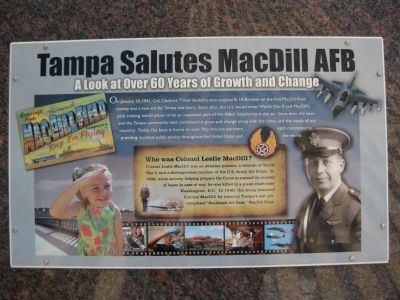 Tampa Salutes MacDill AFB Marker. Click for full size. Tampa Salutes MacDill AFB Marker image. Click for full size.