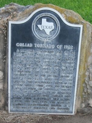 Goliad Tornado of 1902 Marker image. Click for full size.