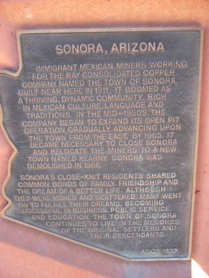 Sonora, Arizona Marker image. Click for full size.
