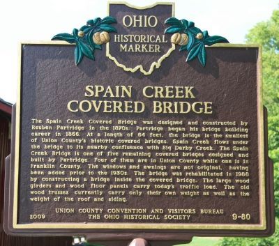 Spain Creek Covered Bridge Marker image. Click for full size.