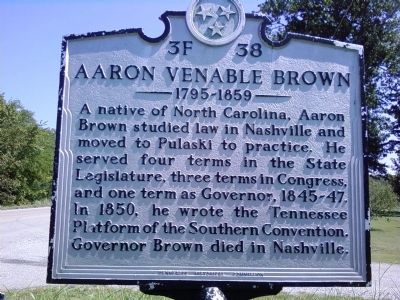 Aaron Venable Brown Marker. Click for full size. Aaron Venable Brown Marker image. Click for full size.