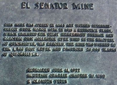 El Senator Mine Marker. Click for full size. El Senator Mine Marker image. Click for full size.