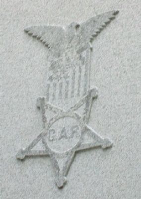 G.A.R. Emblem on Bond County Civil War Monument image. Click for full size.