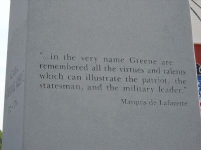 Right of Gen. Greene Monument. Click for full size. Right of Gen. Greene Monument image. Click for full size.