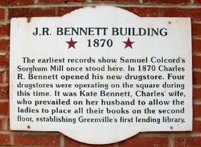 J. R. Bennett Building Marker image. Click for full size.
