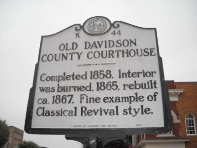 Old Davidson County Courthouse Marker image. Click for full size.