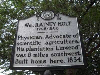 Wm. Rainey Holt Marker. Click for full size. Wm. Rainey Holt Marker image. Click for full size.