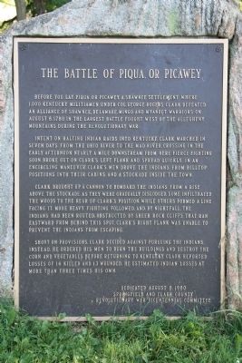 The Battle of Piqua, or Picawey Marker. Click for full size. The Battle of Piqua, or Picawey Marker image. Click for full size.