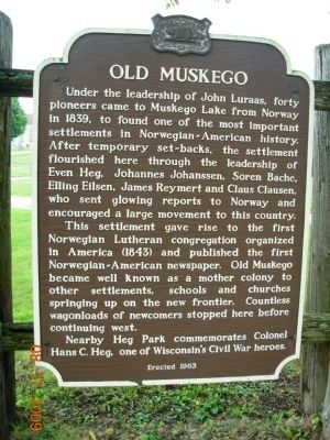 Old Muskego Marker image. Click for full size.