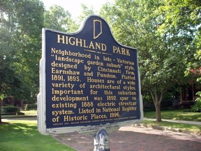 Obverse View - - Highland Park Marker image. Click for full size.