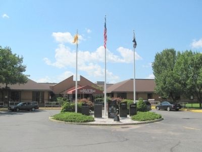 Paramus Veterans Monument in front of the New Jersey Veterans Home at Paramus. Click for full size. Paramus Veterans Monument in front of the New Jersey Veterans Home at Paramus image. Click for full size.