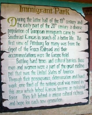 Immigrant Park Marker. Click for full size. Immigrant Park Marker image. Click for full size.