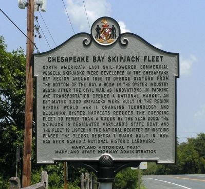 Chesapeake Bay Skipjack Fleet Marker image. Click for more information.