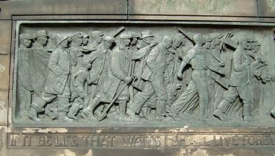 Scottish-American War Memorial, left frieze image. Click for full size.