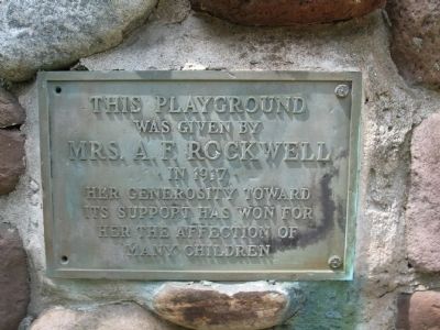Marker at the Playground Entrance. Click for full size. Marker at the Playground Entrance image. Click for full size.