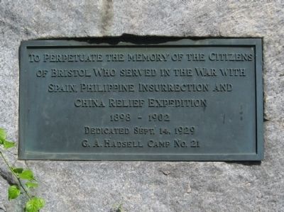 Bristol Spanish War Veterans Monument image. Click for full size.
