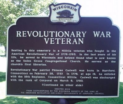 Revolutionary War Veteran Marker - Side A image. Click for full size.