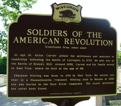 Soldiers of the American Revolution Marker - Side B image. Click for full size.