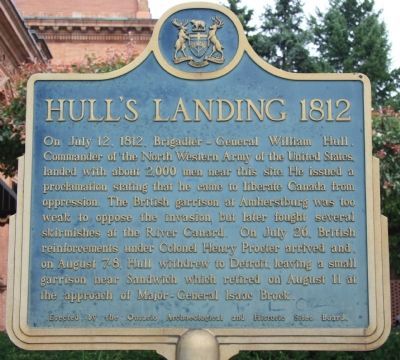 Hull's Landing 1812 Marker image. Click for full size.