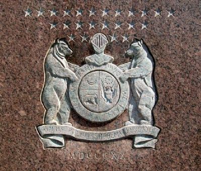 Missouri Coat of Arms on Stone Memorial image. Click for full size.
