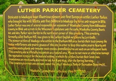 Luther Parker Cemetery Marker image. Click for full size.