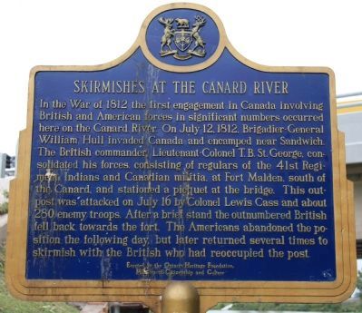 Skirmishes at the Canard River Marker image. Click for full size.