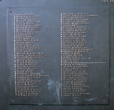 South Face, Center Panel, First Plaque of Names image. Click for full size.
