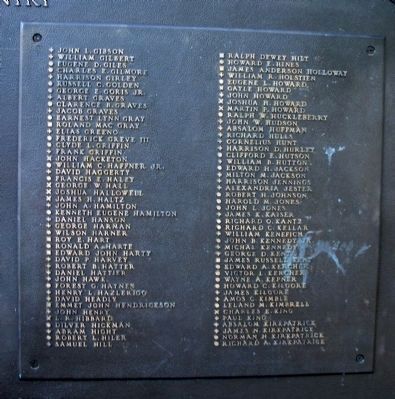 South Face, Center Panel, Third Plaque of Names image. Click for full size.