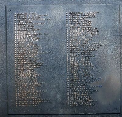 North Face, Center Panel, First Plaque of Names image. Click for full size.