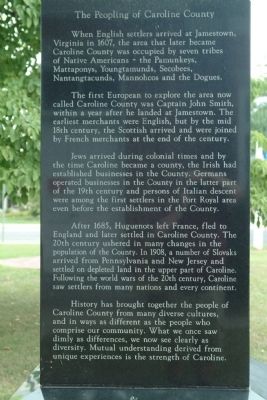 The People of Caroline County Marker. Click for full size. The People of Caroline County Marker image. Click for full size.