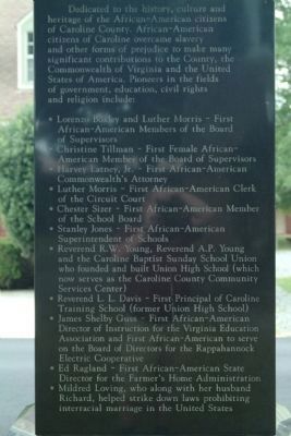 The People of Caroline County Marker. Click for full size. The People of Caroline County Marker image. Click for full size.