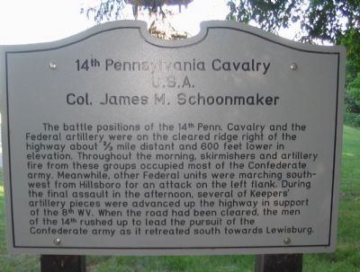 14th Pennsylvania Cavalry Marker image. Click for full size.