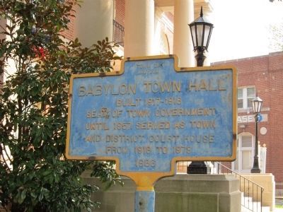 Babylon Town Hall Marker (west-facing side) image. Click for full size.