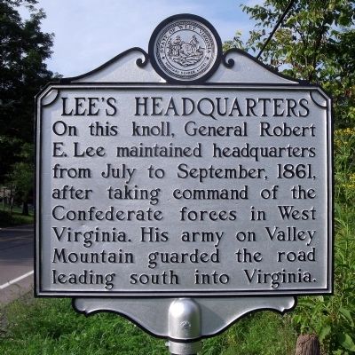 Lee's Headquarters Marker image. Click for full size.