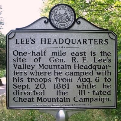 Lee's Headquarters Marker. Click for full size. Lee's Headquarters Marker image. Click for full size.