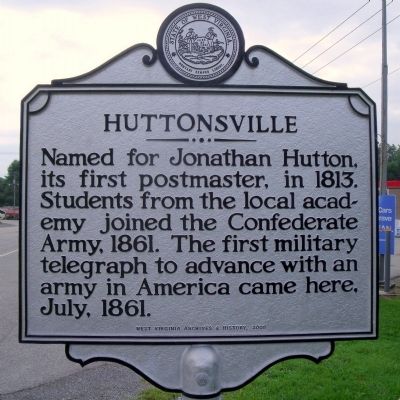 Huttonsville Marker image. Click for full size.
