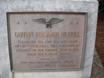 Captain Benjamin Merrill Marker image. Click for full size.