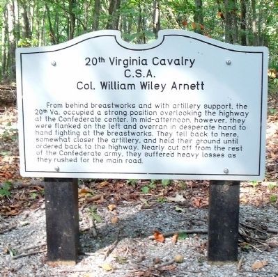 20th Virginia Cavalry Marker. Click for full size. 20th Virginia Cavalry Marker image. Click for full size.