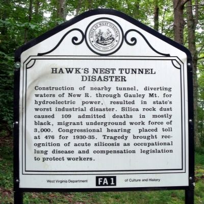 Hawk's Nest Tunnel Disaster Marker image. Click for full size.