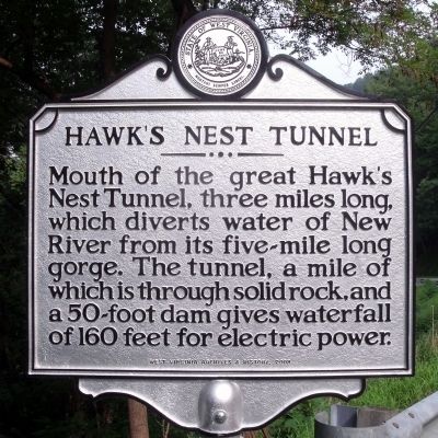 Hawk's Nest Tunnel Marker (original location) image. Click for full size.